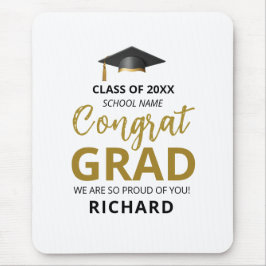 Mousepad Ouro & Preto | Presente Personalizado de Graduação
