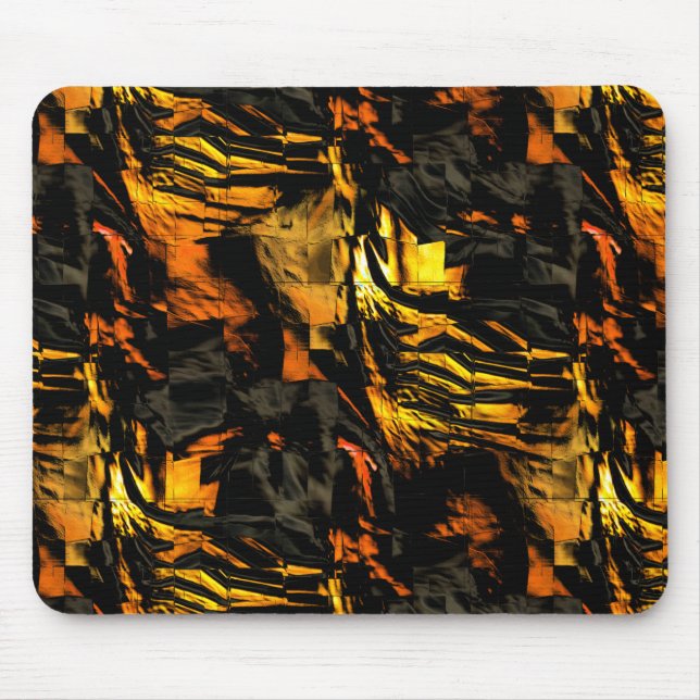 Mousepad Ouro queimado muito rústico, desenho de mosaico ab (Frente)