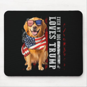 Mousepad Ouro Retriever Até Meu Cachorro Adora Trump Engraç