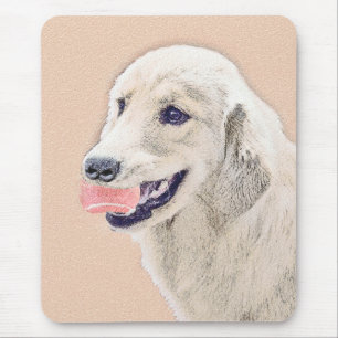 Mousepad Ouro Retriever com Tênis Ball Painting Dog Art