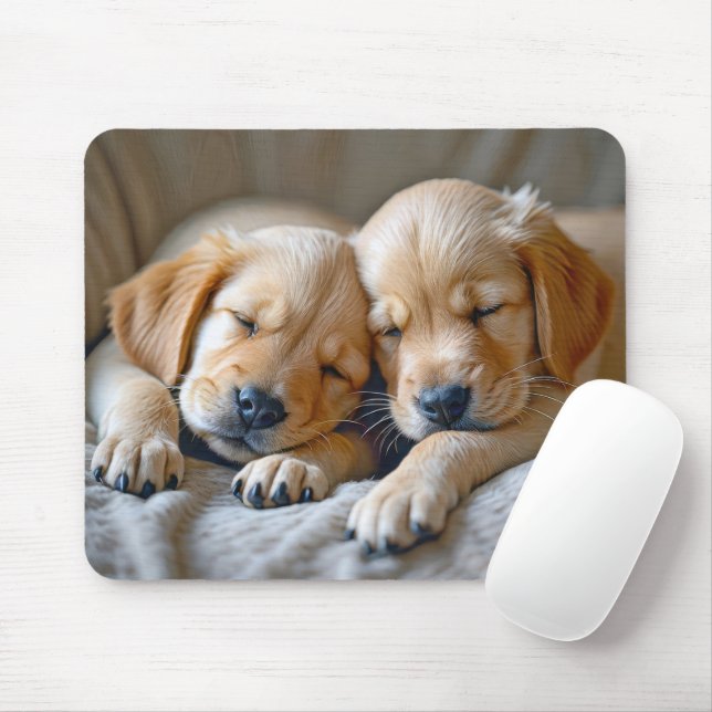 Mousepad Ouro Retriever Cuppies Dormindo (Com mouse)