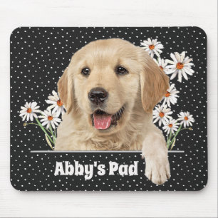 Mousepad Ouro Retriever e Painel de Mouse do Daisiers