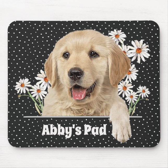 Mousepad Ouro Retriever e Painel de Mouse do Daisiers (Frente)