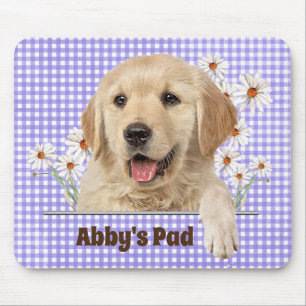 Mousepad Ouro Retriever e Painel de Mouse do Daisiers