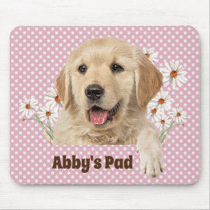Mousepad Ouro Retriever e Painel de Mouse do Daisiers