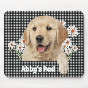 Mousepad Ouro Retriever e Painel de Mouse do Daisiers