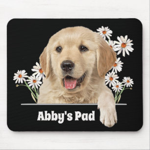 Mousepad Ouro Retriever e Painel de Mouse do Daisiers