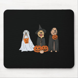 Mousepad Ouro Retriever Ghost Halloween Trick Ou Tratar Do