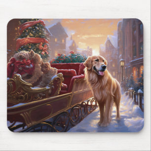 Mousepad Ouro Retriever Natal Festivo