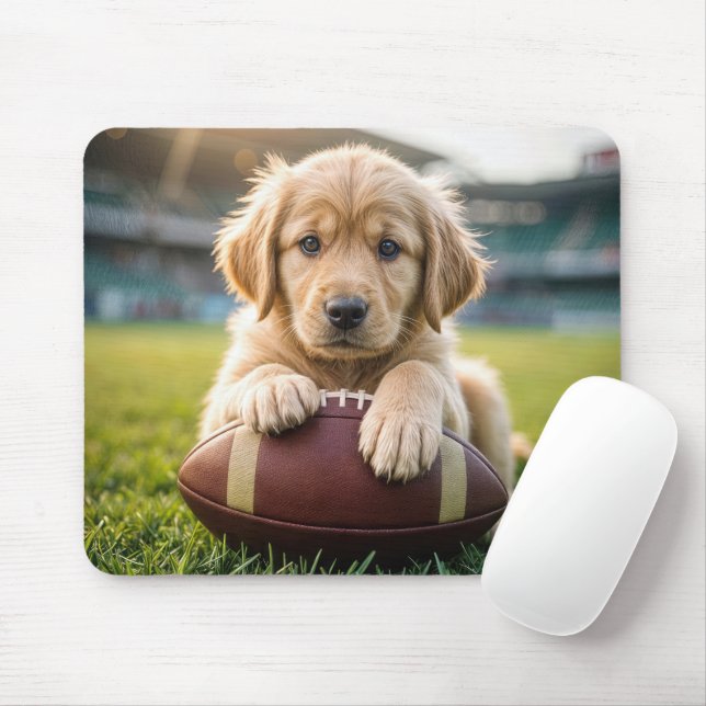 Mousepad Ouro Retriever Sobre Futebol (Com mouse)