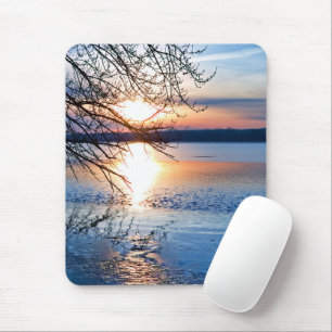 Mousepad Ouro Sunrise Sobre Lago