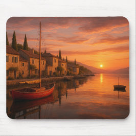 Mousepad Ouro Sunset Sobre Vila Costeira