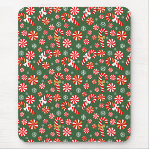 Mousepad Ouro Winter Sweet Snowfall Candy Cane