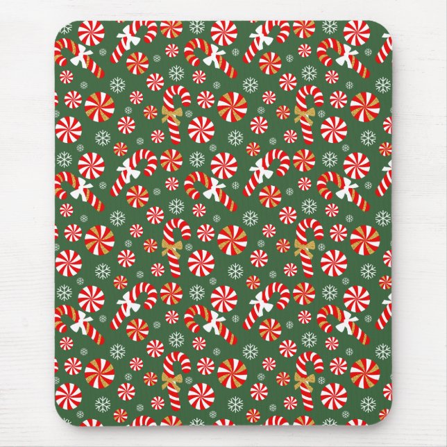 Mousepad Ouro Winter Sweet Snowfall Candy Cane (Frente)