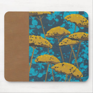 Mousepad Ouro Yseta Garden com fundo azul