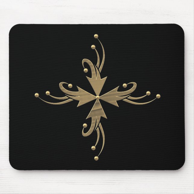 Mousepad Ouros sobre fundo preto (Frente)