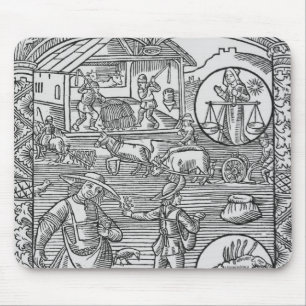 Mousepad Outubro, sementeira, ploughing e threshing,