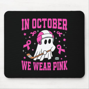 Mousepad Outubro Vestimos Cancer de Hóquei em Fantasmas Ros