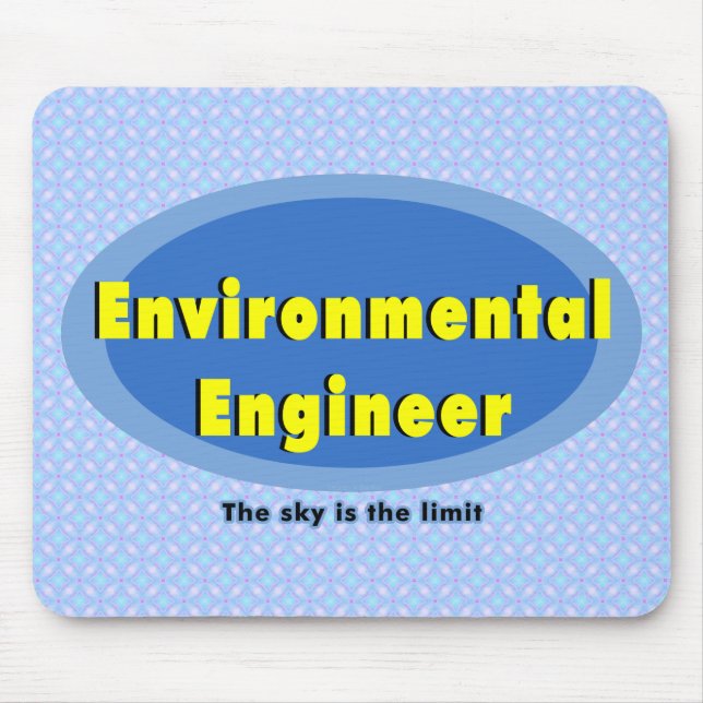 Mousepad Oval Azul do Engenheiro Ambiental (Frente)