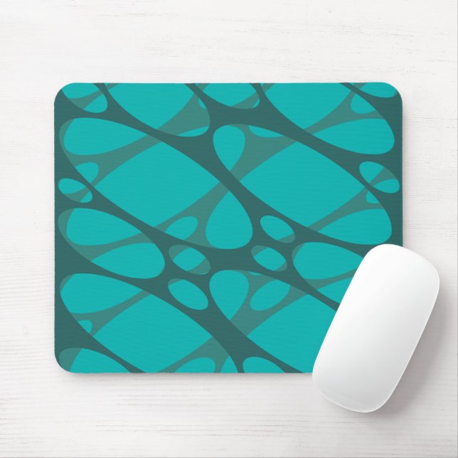 Mousepad Ovalas em camadas de teal (Com mouse)