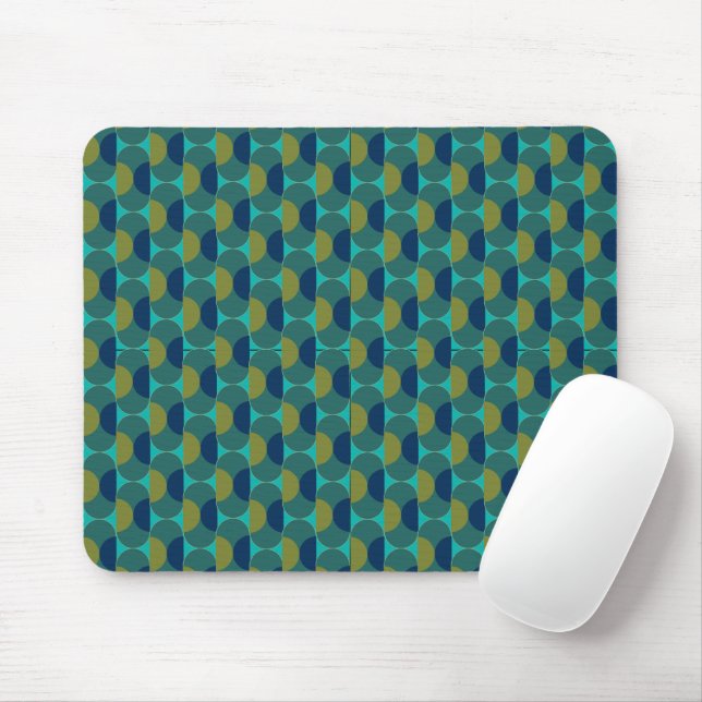 Mousepad Ovalas retrorreflectoras e semicírculos turquesas (Com mouse)
