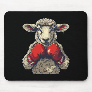 Mousepad Ovelha Boxer Com Luvas de Boxe Kickboxing Boi Dive