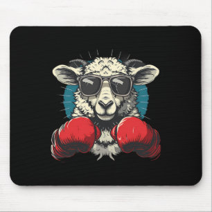 Mousepad Ovelha Boxer Com Luvas de Boxe Kickboxing Boi Dive
