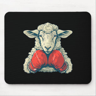 Mousepad Ovelha Boxer Com Luvas de Boxe Kickboxing Boi Dive