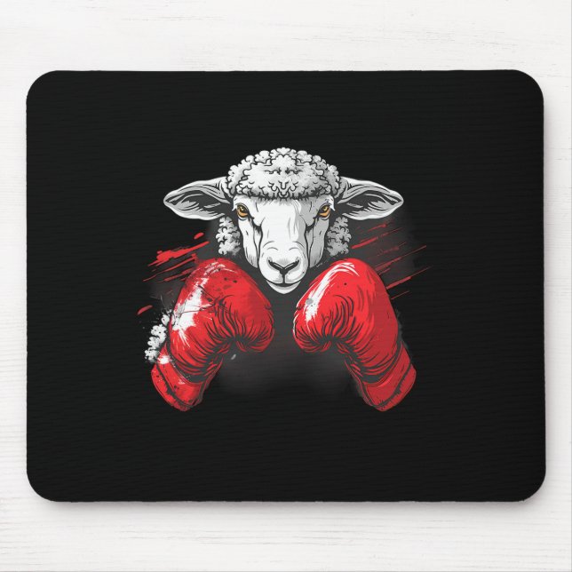 Mousepad Ovelha Boxer Com Luvas de Boxe Kickboxing Boiengra (Frente)