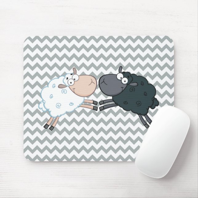 Mousepad Ovelha branca-negra (Com mouse)