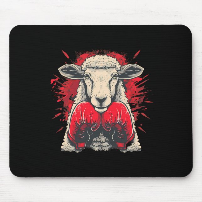 Mousepad Ovelha de Boxe Luvas de Boxe Lamb Kickboxing Engra (Frente)
