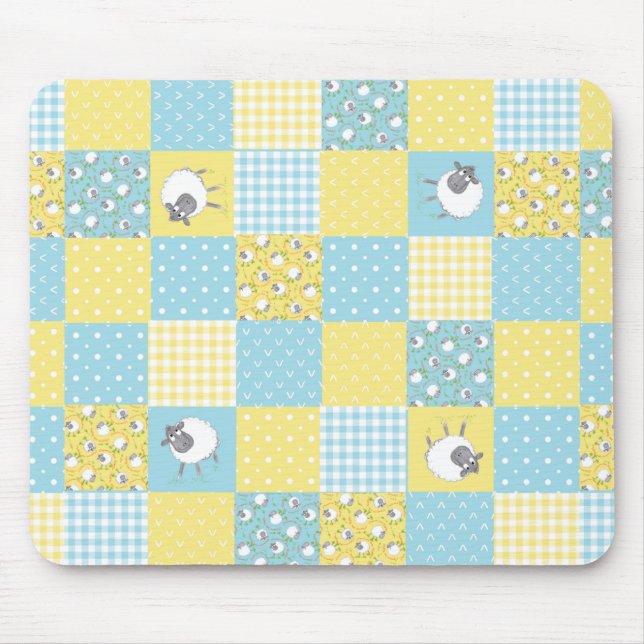 Mousepad Ovelha Divertida: Estilo-País, Bloco de Motografia (Frente)