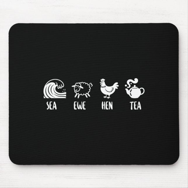 Mousepad Ovelha Ewe Galinha Chá Piada Divertida Frase Citaç (Frente)