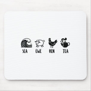 Mousepad Ovelha Ewe Galinha Chá Piada Engraçada Dito Citaçã