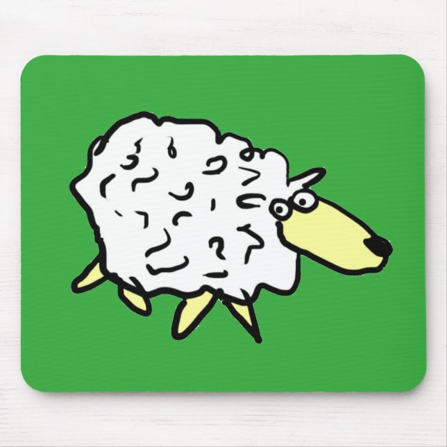 Mousepad Ovelhas Divertidas em Estilo de Desenho Animado (Frente)