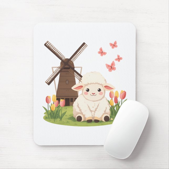 Mousepad Ovelhas do Prado do Moinho de Vento (Com mouse)