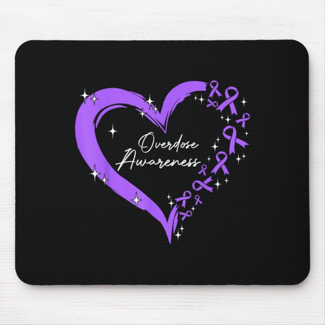 Mousepad Overdose Awareness Purple Ribbon Drug Addiction He (Frente)