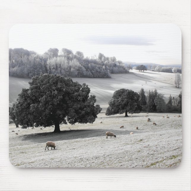 Mousepad Ovinos num campo congelado (Frente)