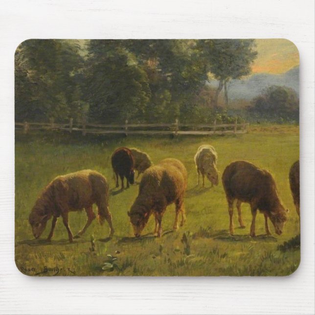 Mousepad Ovinos numa Paisagem Rural (por Rosa Bonheur) (Frente)