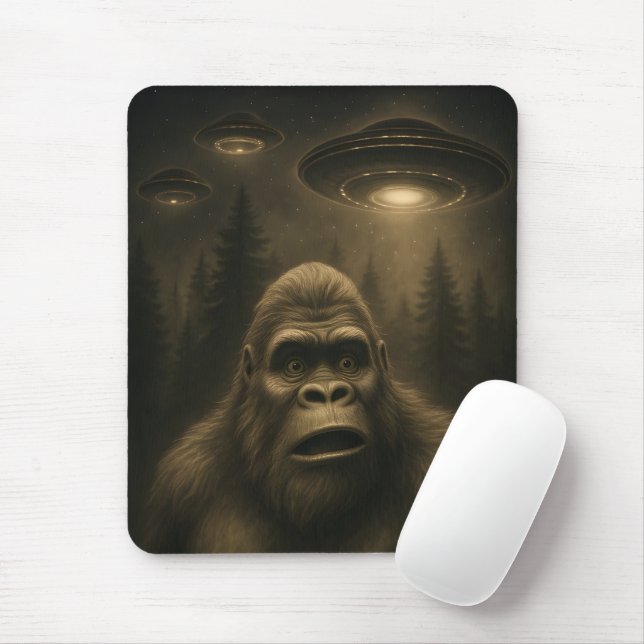 Mousepad OVNI Alienígena Sasquatch Pé Grande (Com mouse)