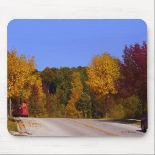Mousepad Ovo Harbor, WI Fall Season com carro de carro