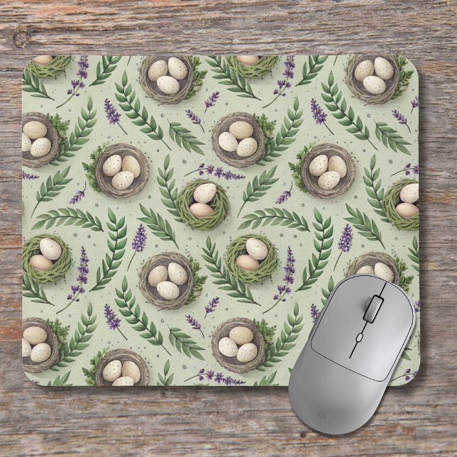 Mousepad Ovos de Páscoa Simples em Verde Sage com Ninnho de (Criador carregado)