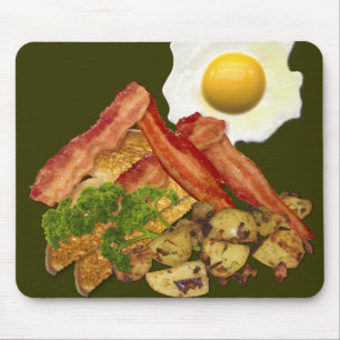 Mousepad Ovos do bacon da paisagem do pequeno almoço