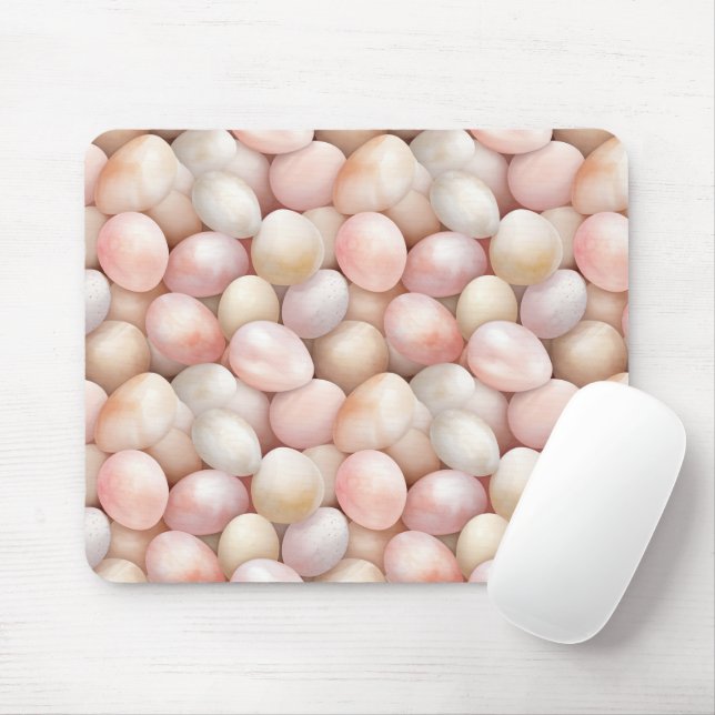 Mousepad Ovos Rosa Pêssego de Páscoa   (Com mouse)