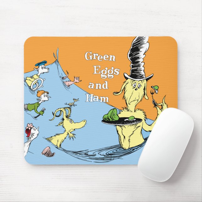 Mousepad Ovos Verdes e Presunto Cena da Água do Dr. Seuss (Com mouse)