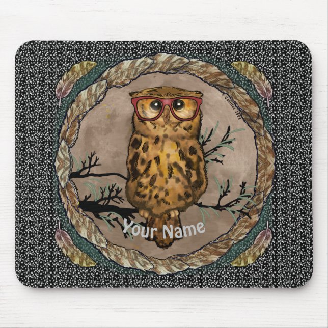 Mousepad Owl Eyes  Tapete de Rato (Frente)