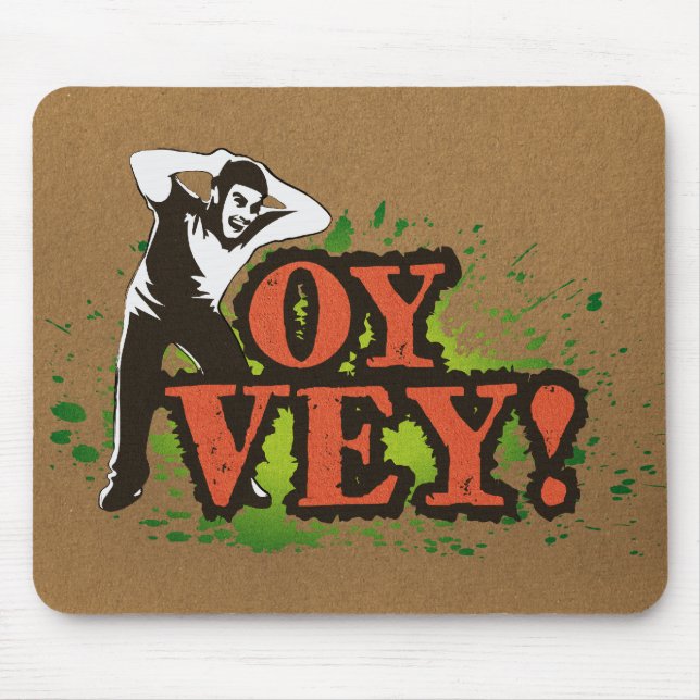 Mousepad OY VEY - Refrigere o design com homem gritando (Frente)