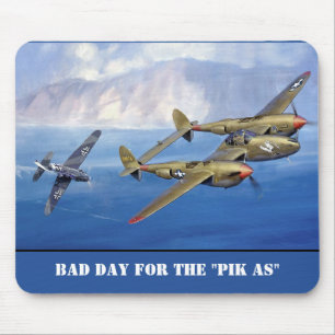 Mousepad P-38 Batalha aérea com Messerschmitt