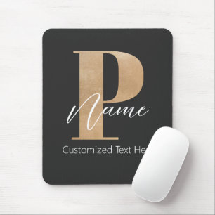 Mousepad P & Name Iniciais Monogramados Modernos Personaliz