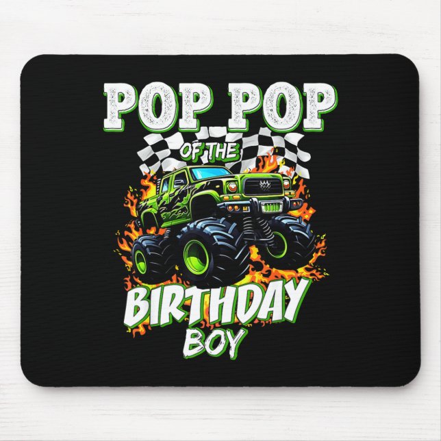 Mousepad P P Of The Birthday Boy Monster Truck Birthday Kid (Frente)